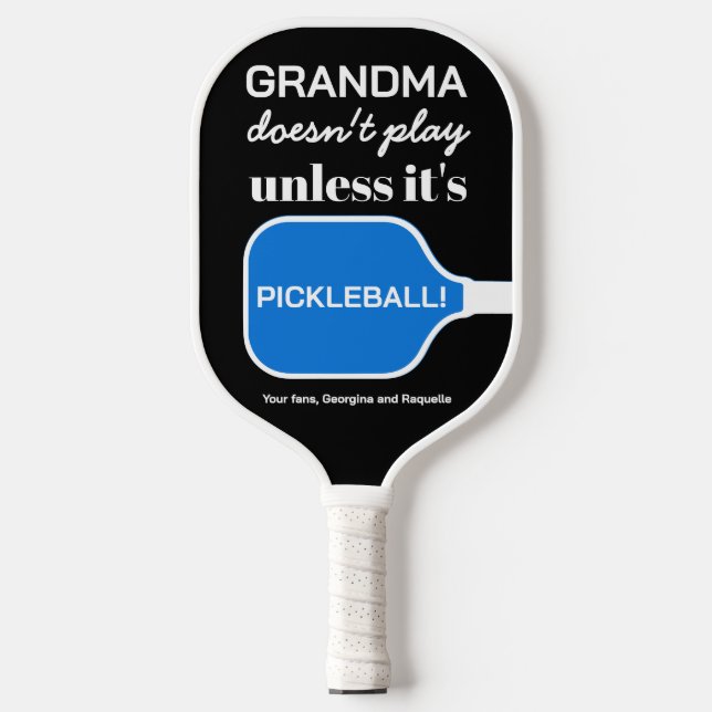 Custom Funny Oma Pickleball Spaß Typografie Pickleball Schläger (Vorderseite)