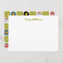 Custom Funny Quirky Designs Retro Art Muster Mitteilungskarte