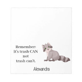 Custom Funny Racoon Animal Memopad Novelty Office Notizblock