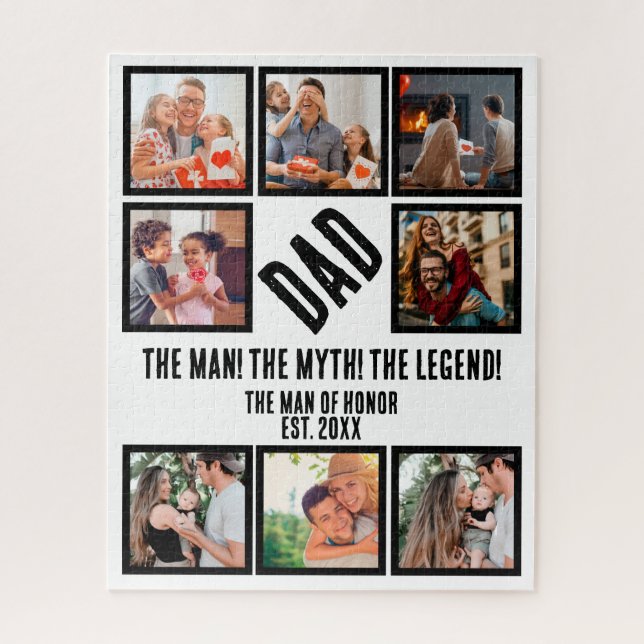 Custom Funny Vathday Vater Geschenk 8 FotoCollage (Vertikal)