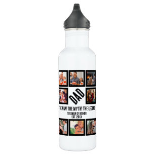 Custom Funny Vathday Vater Geschenk 8 FotoCollage Edelstahlflasche