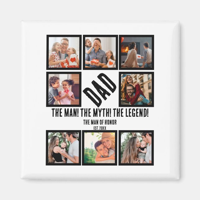 Custom Funny Vathday Vater Geschenk 8 FotoCollage Magnet (Vorne)