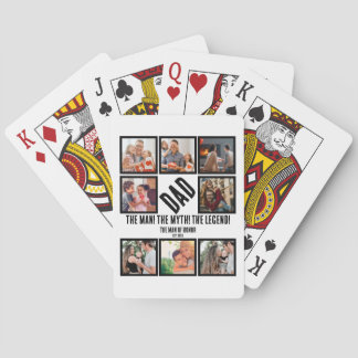 Custom Funny Vathday Vater Geschenk 8 FotoCollage Spielkarten