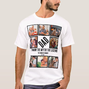Custom Funny Vathday Vater Geschenk 8 FotoCollage T-Shirt