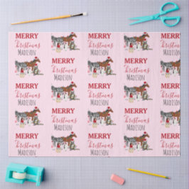 Custom Funny Weihnachtstiere Weihnachtsmannmützen Seidenpapier
