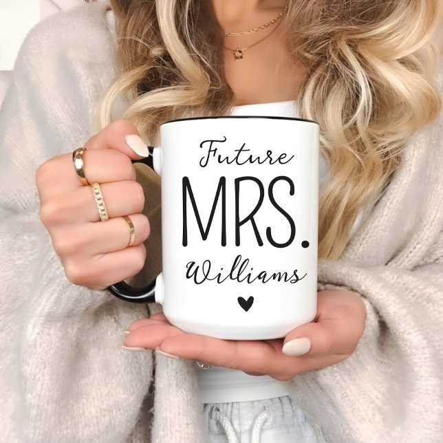 Custom Future Mr and Mrs Mug, Engagement Gift Tasse (Future Husband and Wife Coffee Cup | Gift for Newly Engaged, Bride to Be, Future Wife, Wifey & Hubby)