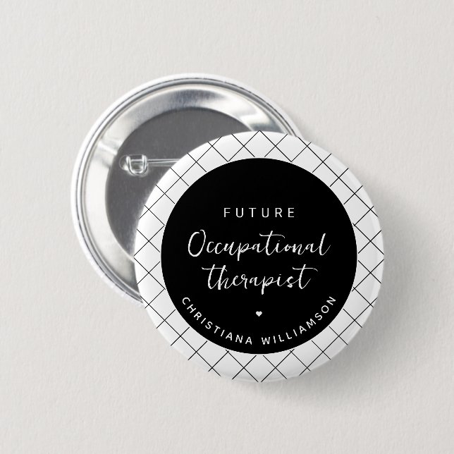 Custom Future OT Berufs-Therapeut Elegant Button (Vorne & Hinten)