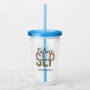 Custom Future SLP Speech Pathologe Leopard Print Acryltrinkbecher
