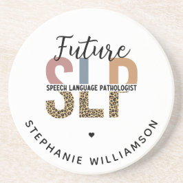 Custom Future SLP Speech Pathologe Leopard Print Getränkeuntersetzer