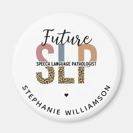 Custom Future SLP Speech Pathologe Leopard Print Magnet