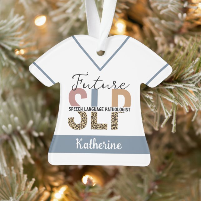 Custom Future SLP Speech Pathologe Leopard Print Ornament (Baum)