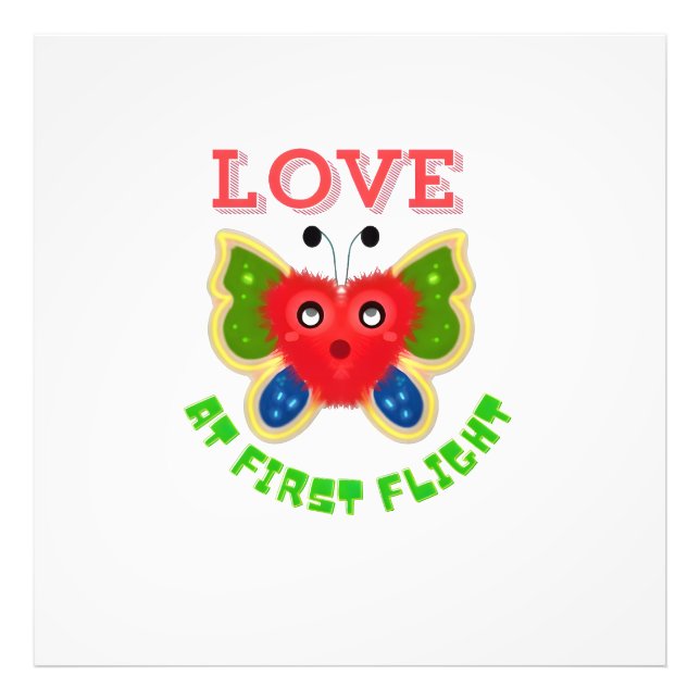Custom Fuzzy Heart Butterfly Gift Fotodruck (Vorne)