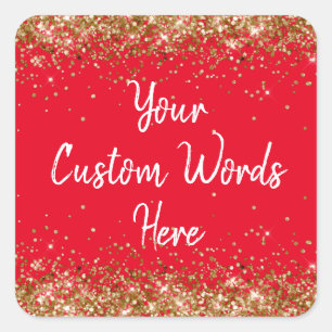 Custom Gastgeschenk Personalisiert Birthday Red Go Quadratischer Aufkleber