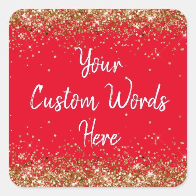Custom Gastgeschenk Personalisiert Birthday Red Go Quadratischer Aufkleber (Vorderseite)