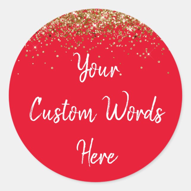 Custom Gastgeschenk Personalisiert Birthday Red Go Runder Aufkleber (Vorderseite)