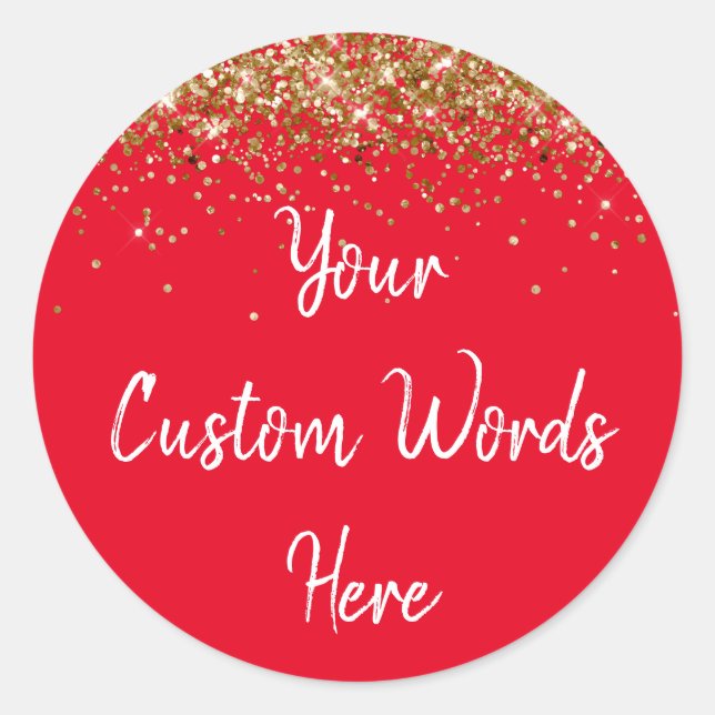 Custom Gastgeschenk Personalisiert Birthday Red Wh Runder Aufkleber (Vorderseite)