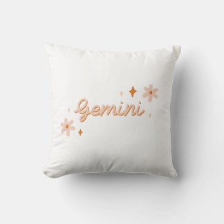 Custom Gemini Zodiac Name & Stars Minimalist Gift Kissen