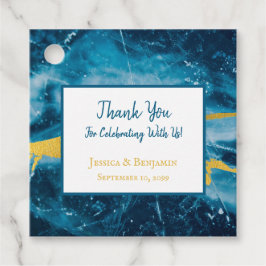 Custom Geode Agate Gemstone Blue und Gold Geschenkanhänger