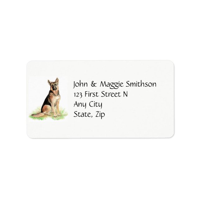 Custom,German Shepherd, Hund, Pet Address Label Adressaufkleber (Vorne)
