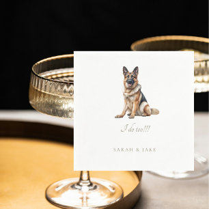 Custom German Shepherd Pet Wedding Serviette