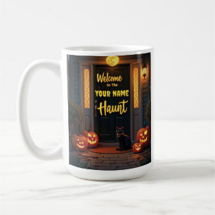 Custom Ghost & Full Moon Spuk Porch Tee Tasse