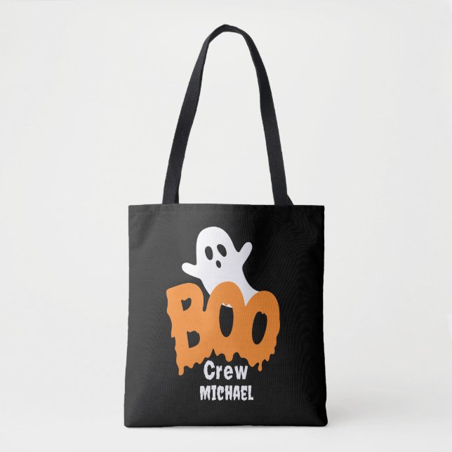 Custom Ghost Trick-oder-Leckerei Boo Crew Hallowee Tasche (Vorderseite)