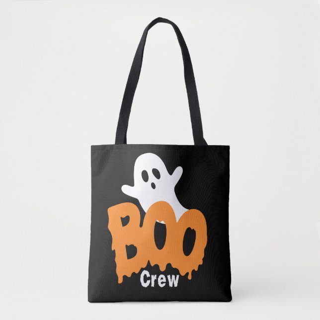 Custom Ghost Trick-oder-Leckerei Boo Crew Hallowee Tasche (Vorderseite)