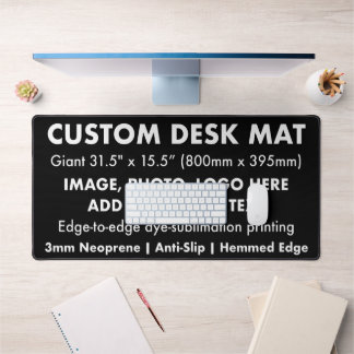 Custom Giant 31.5" Desk Mat Protector Pad - Black Schreibtischunterlage