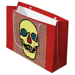 Custom Gift Bag - Große, glänzende HALLOWEEN SKULL Große Geschenktüte