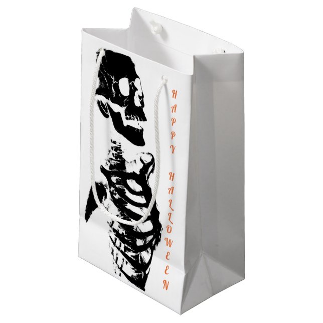 Custom Gift Bag - Kleine, glänzende, glückliche HA Kleine Geschenktüte (Vorderseite Schrägansicht)