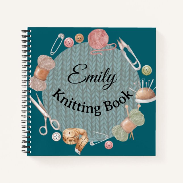 Custom Gift for Knitters, Knitting & Crochet Lover Notizbuch (Vorderseite)