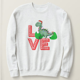 Custom Gift Ideas, Funny Christmas T-Rex Liebe Sweatshirt