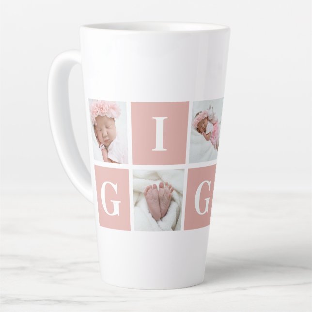 Custom Gigi Großmutter 5 Foto Collage Milchtasse (Linke Ecke)