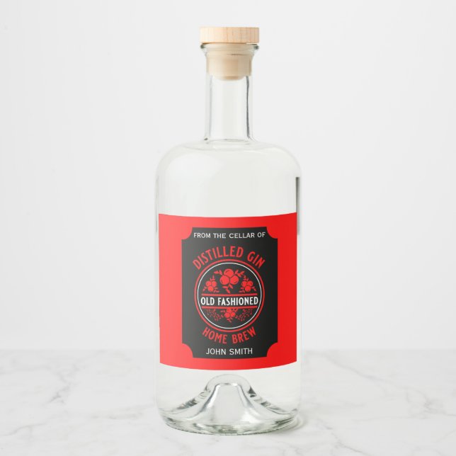 Custom Gin Flasche Alkoholflaschenetikett (Vorderseite)