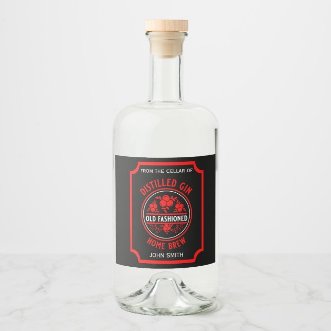 Custom Gin Flasche Alkoholflaschenetikett (Vorderseite)