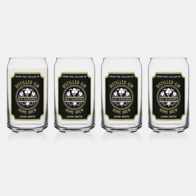 Custom Gin Flasche Dosenglas (Vorderseite)