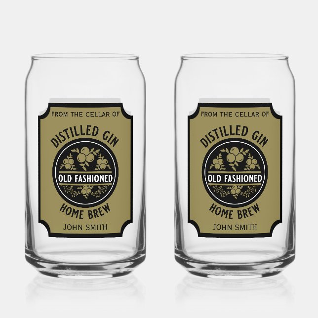 Custom Gin Flasche Dosenglas (Vorderseite)