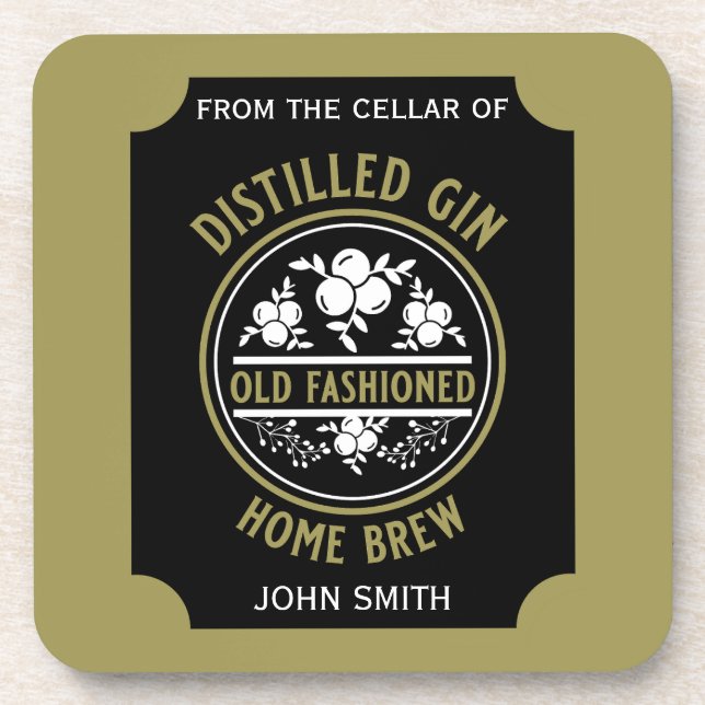 Custom Gin Flasche Getränkeuntersetzer (Vorderseite)