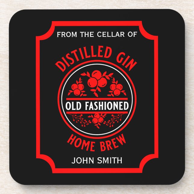 Custom Gin Flasche Getränkeuntersetzer (Vorderseite)