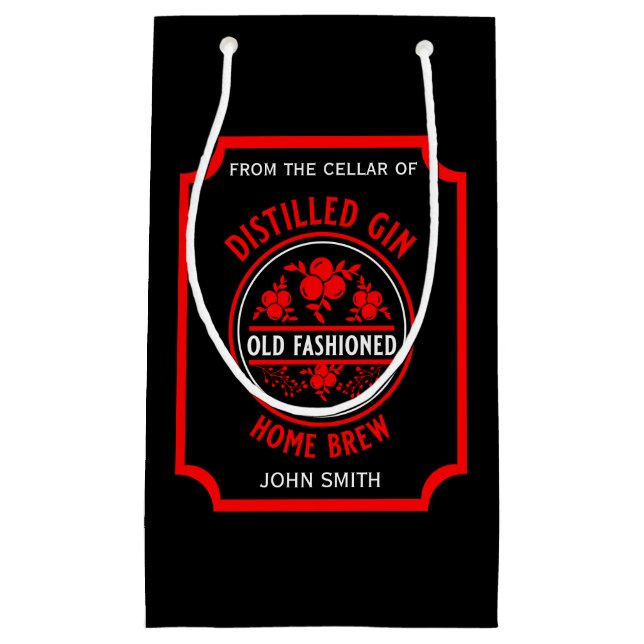 Custom Gin Flasche Kleine Geschenktüte (Vorderseite)
