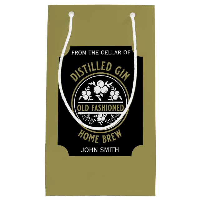 Custom Gin Flasche Kleine Geschenktüte (Vorderseite)
