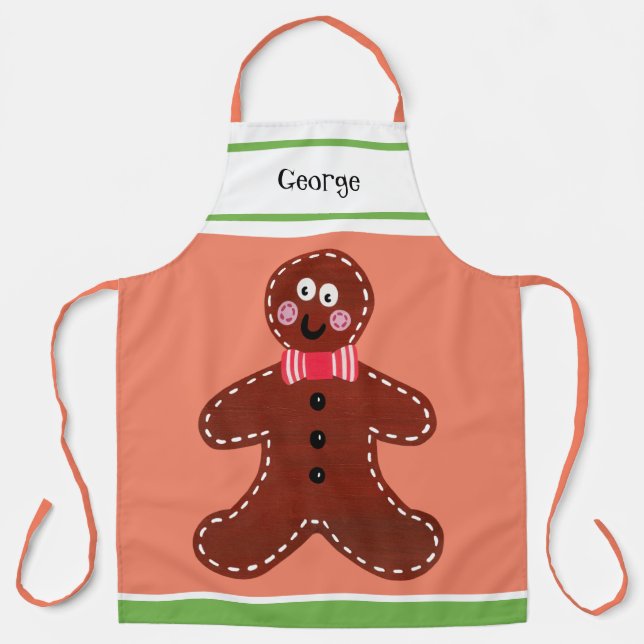 Custom Gingerbread Man Weihnachten Schürze (Vorderseite)