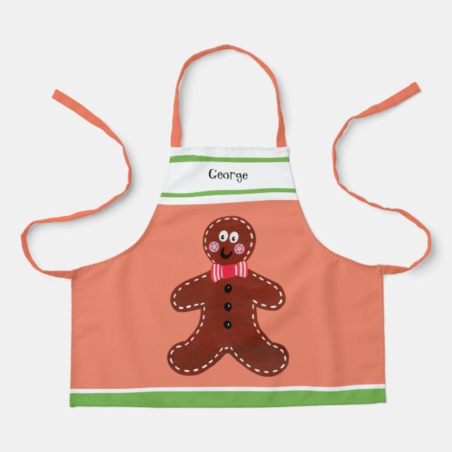 Custom Gingerbread Man Weihnachten Schürze (Vorderseite)