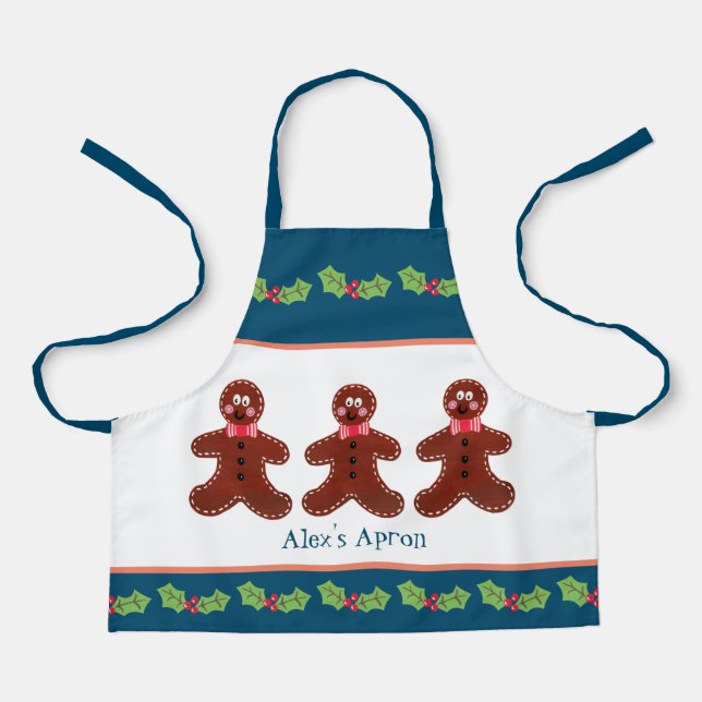 Custom Gingerbread Man Weihnachten Schürze (Vorderseite)