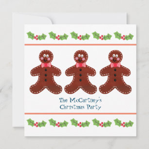 Custom Gingerbread Man Weihnachts-Party Einladung