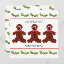 Custom Gingerbread Man Weihnachts-Party Einladung