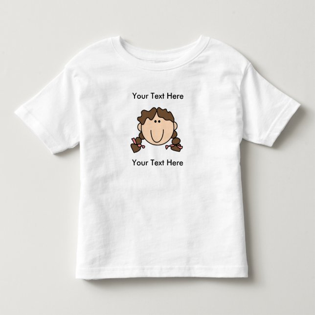 Custom Girl Brown Braids T - Shirt (Vorderseite)