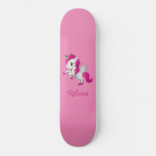 Custom Girl Funkelnd rosa Einhorn Skateboard