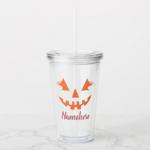 Custom Girl Kürbislaterne Pumpkin Halloween Acryltrinkbecher