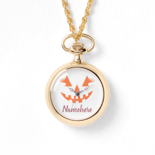 Custom Girl Kürbislaterne Pumpkin Halloween Armbanduhr
